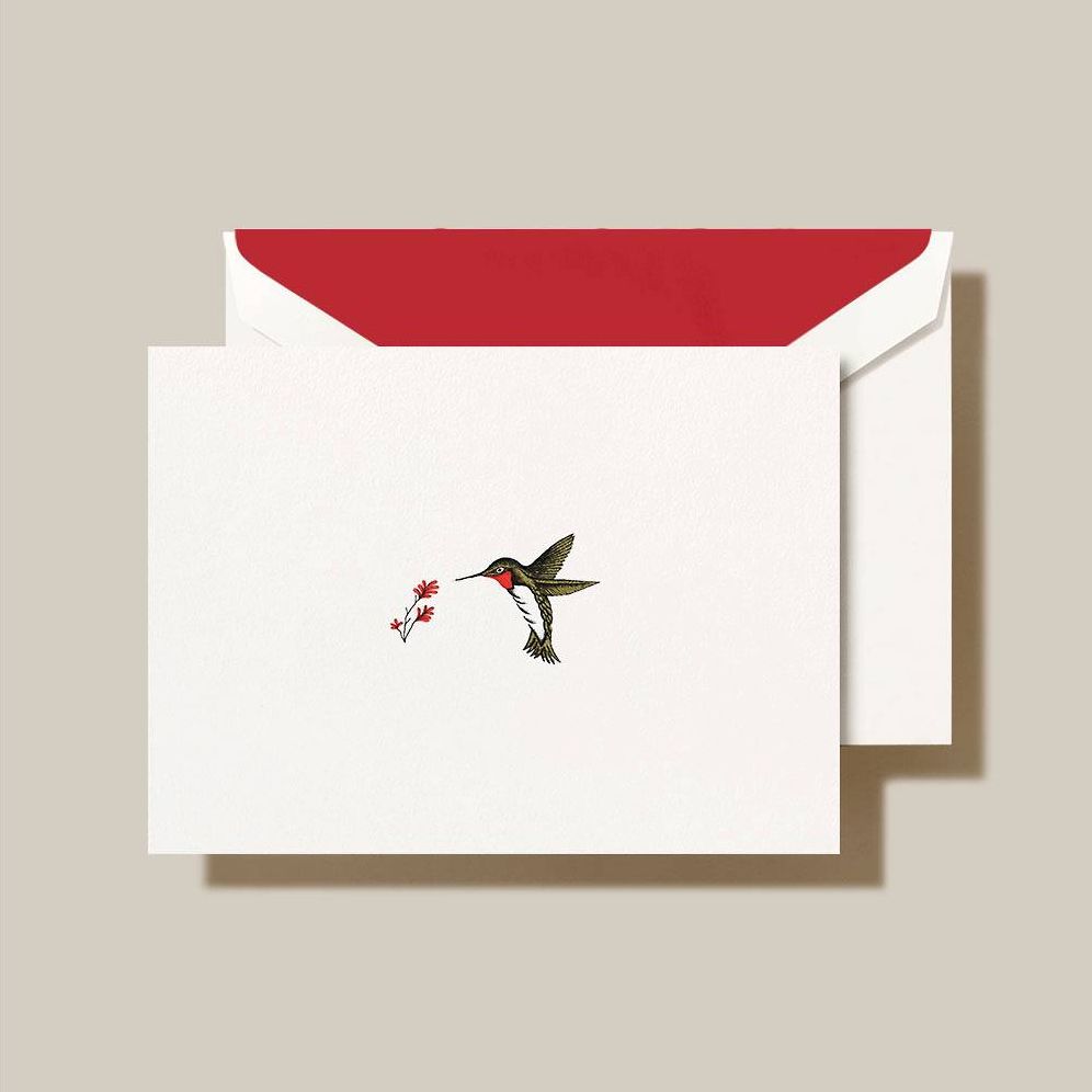 Engraved Hummingbird Stationery Set