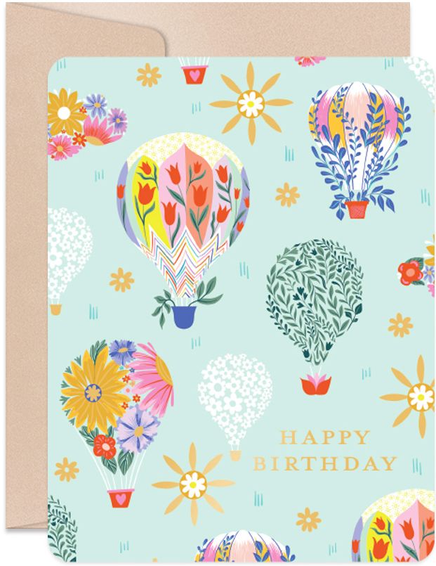 Sky's The Limit Balloons Birthday Card