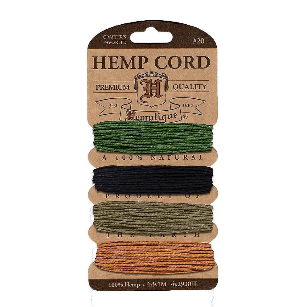 Hemptique HC20-SOC Hemp Cord 20 No. 120 Feet-Pkg-Camo