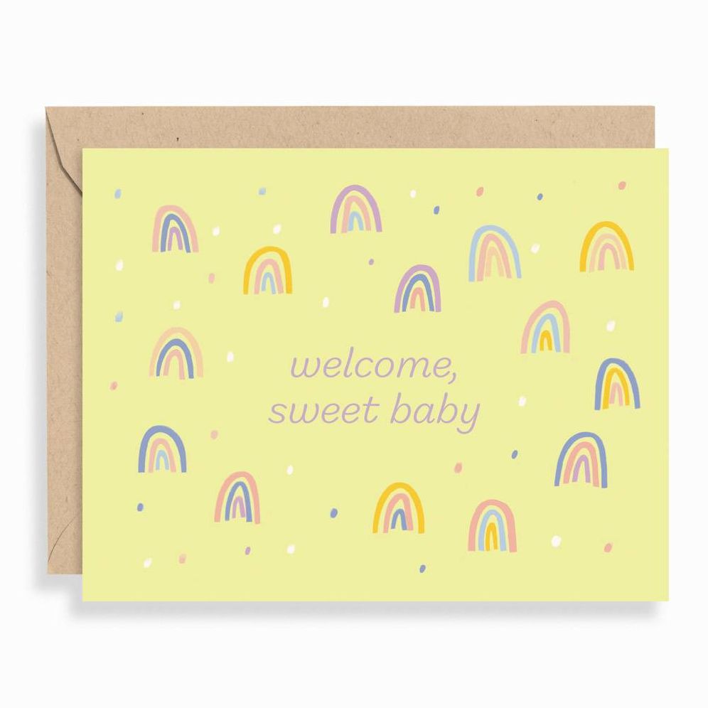 Hello Sunshine Rainbows Baby Card