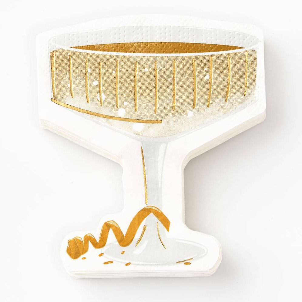 Cheers Die Cut Champagne Napkins