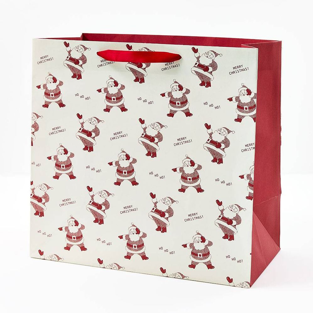 Newsprint Santas Large Gift Bag