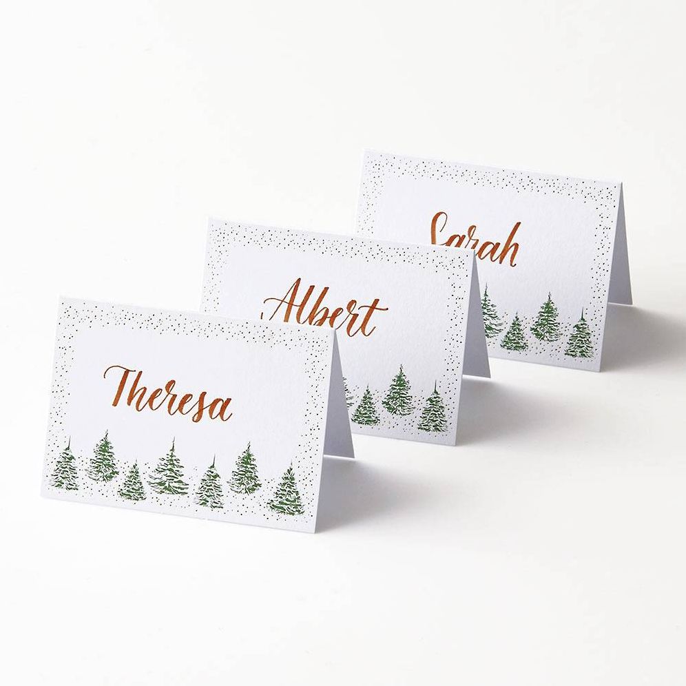 Elegant Greenery Place Cards S/8