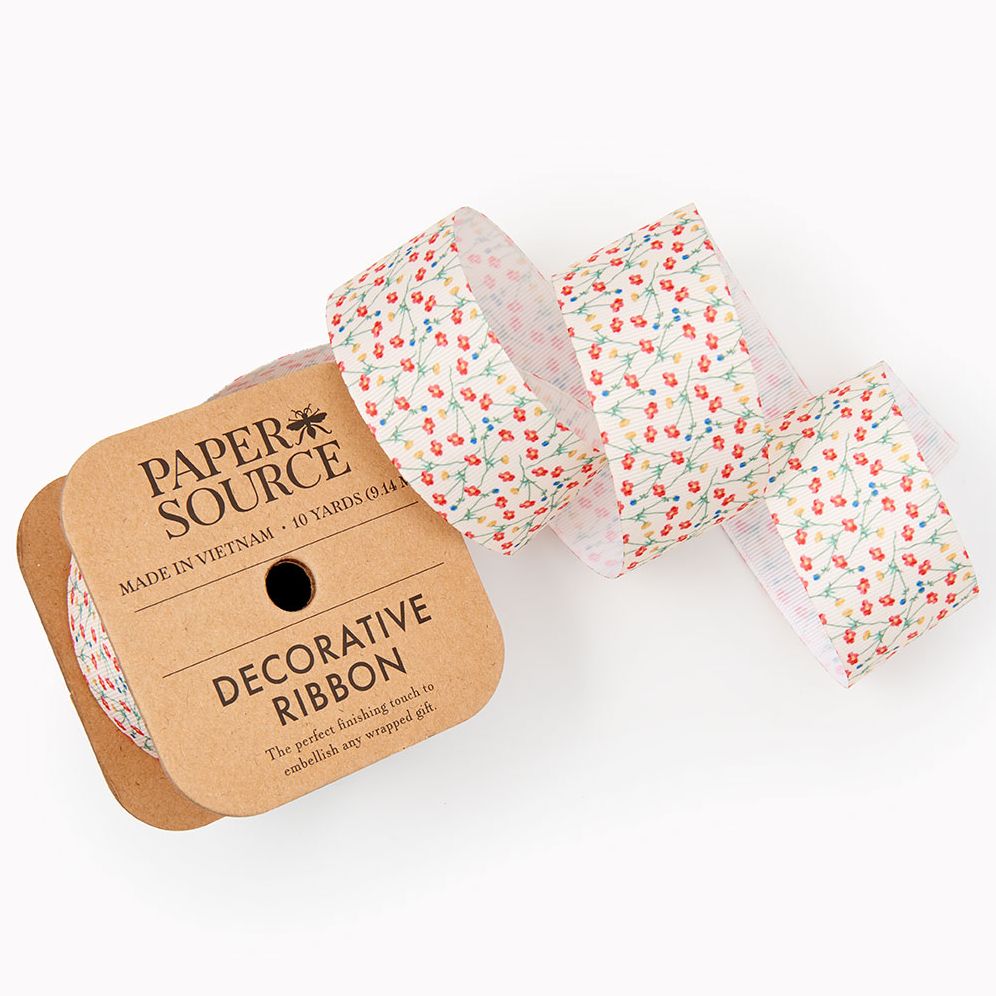 Poppy Floral Ribbon 1.5" 10YD