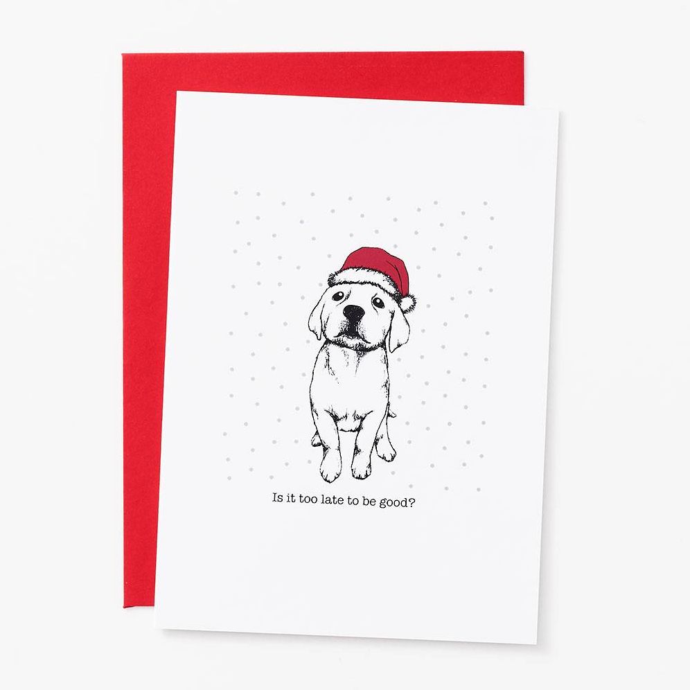 Too Late to be Good Pup Holiday Card