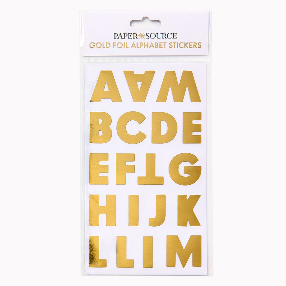 Gold Foil Alpha Sticker Sheet
