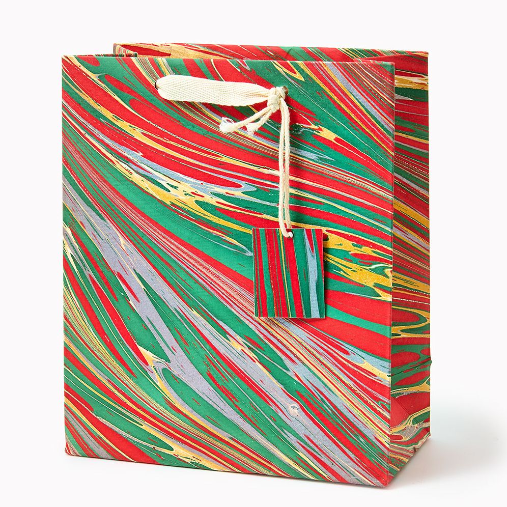 Festive Striations Marbled Medium Gift Bag