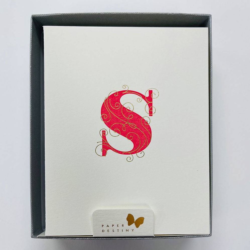 Monogram Letterpress S Stationery Set