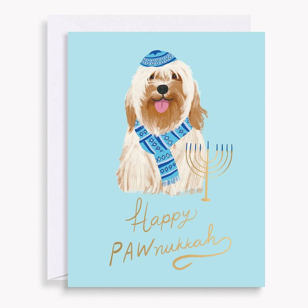 Pawnukkah Dog Hanukkah Card