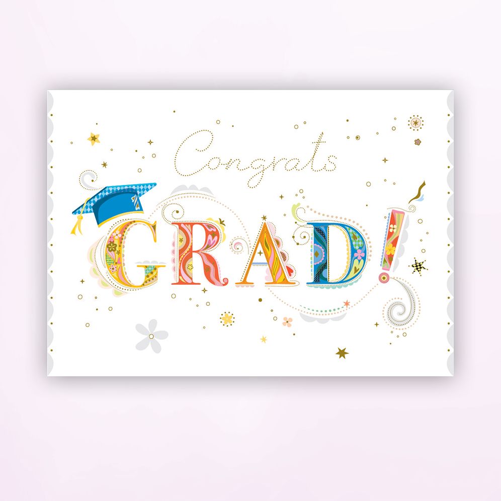 Colorful Text Graduation Card