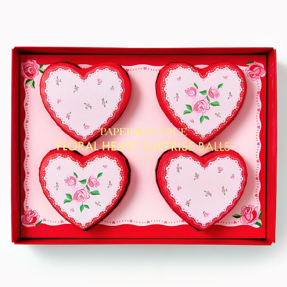 Floral Hearts Surprise Balls Set of 4
