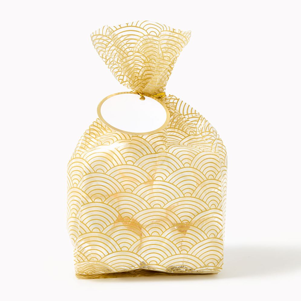 Gold Scalloped Cello Bag Set of 15
