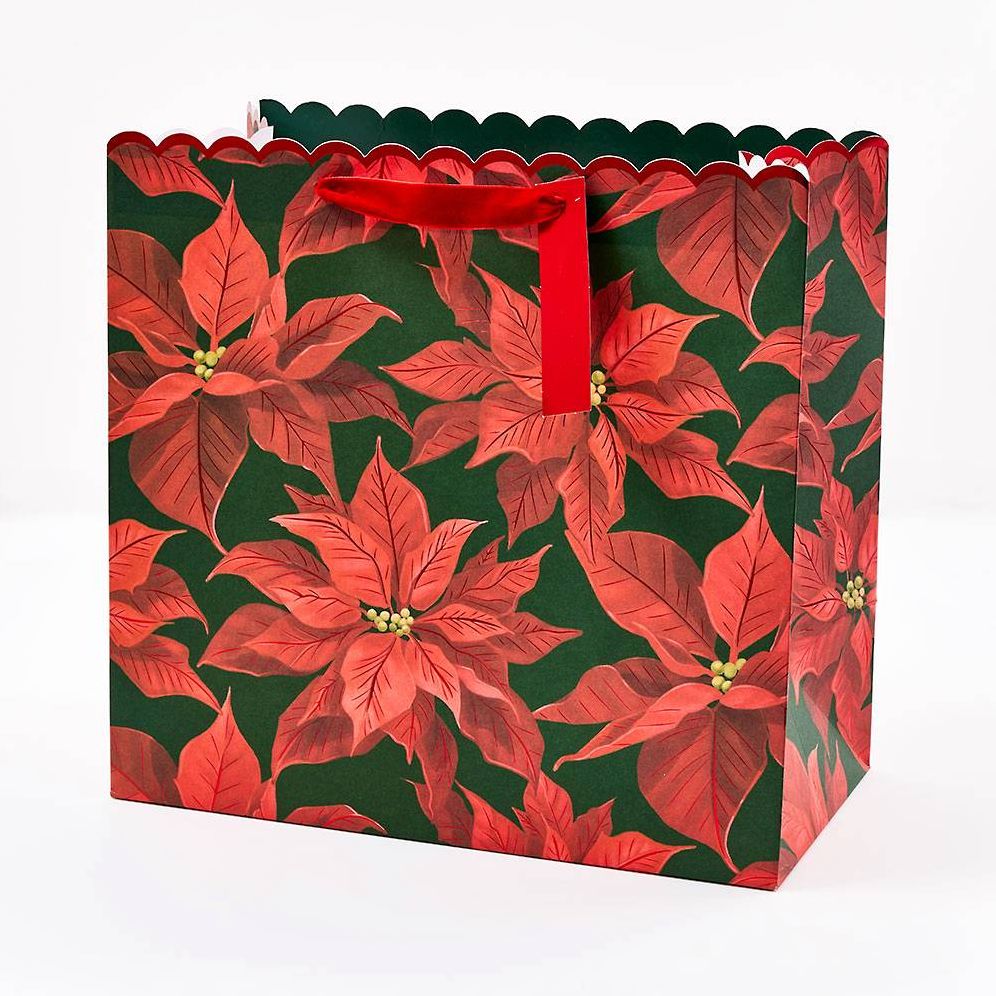 Elegant Poinsettias Large Gift Bag