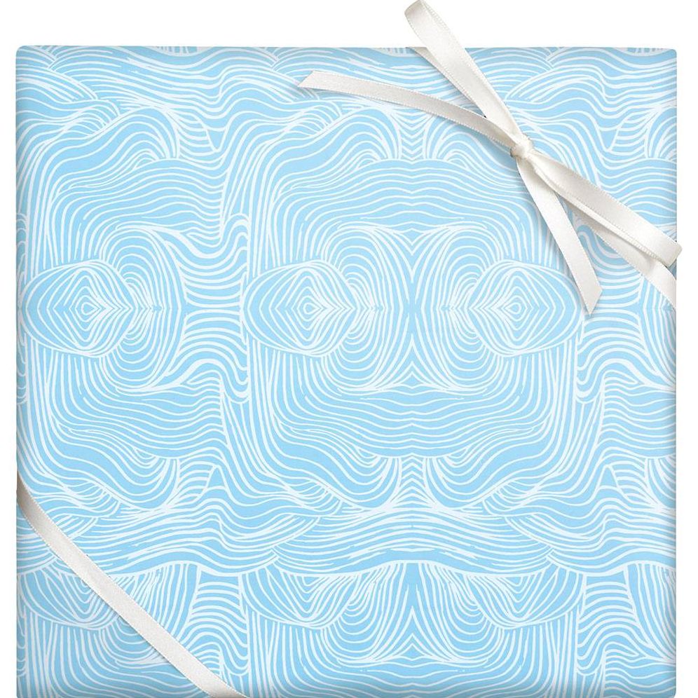 Blue Wave Stone Wrapping Paper