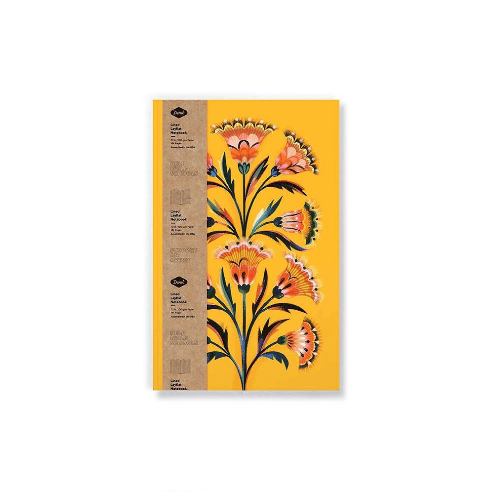 Golden Floral layflat notebook