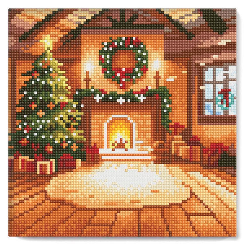 Cozy Holiday 10x10 Framed Diamond Art Kit