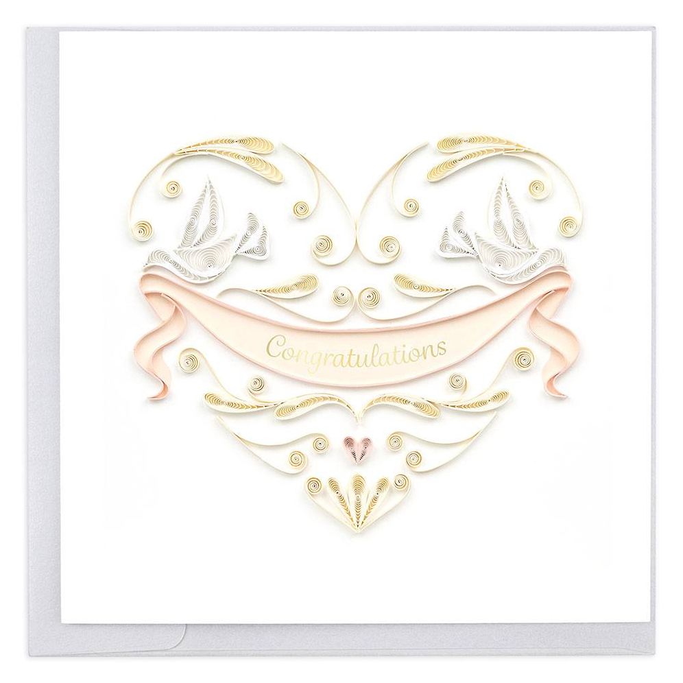 WED Quilling Wedding Doves Heart