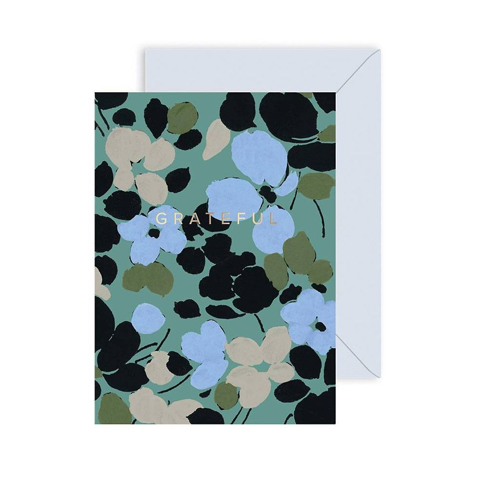 Green Floral Thank You Card Set