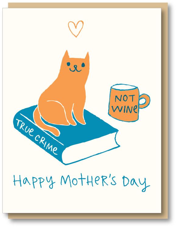 Mother's Day Greeting Card Cat on Book