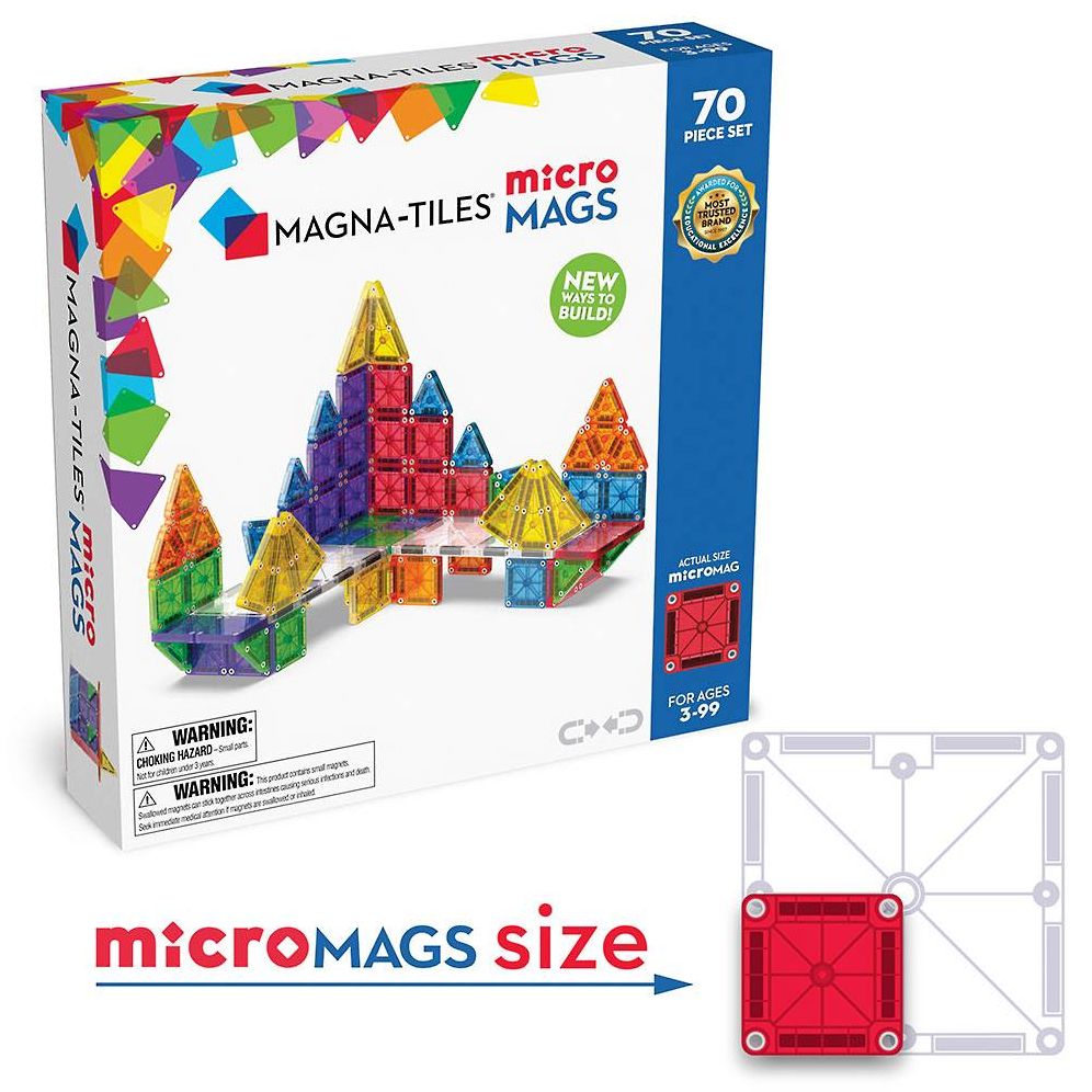 MAGNA-TILES microMAGS 70-Piece Deluxe Magnetic Construction Set, The ORIGINAL Magnetic Building Brand