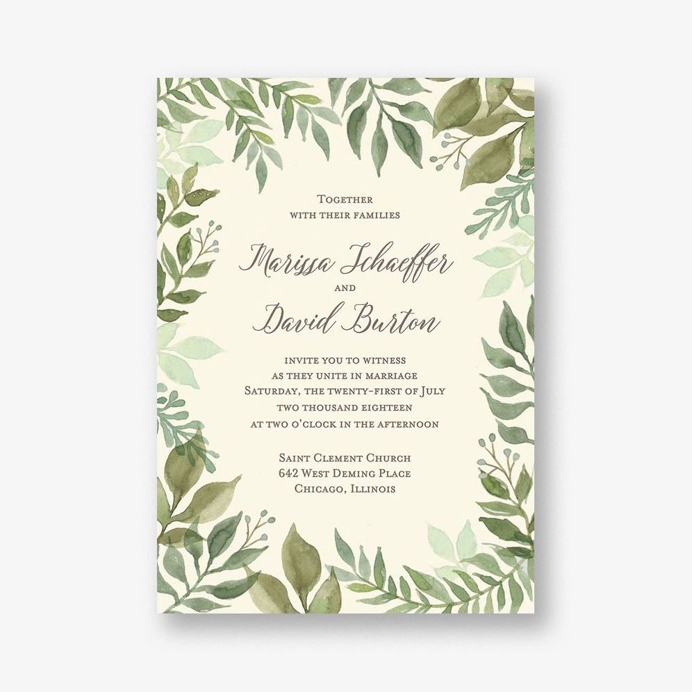 Watercolor Garden Wedding Invitation