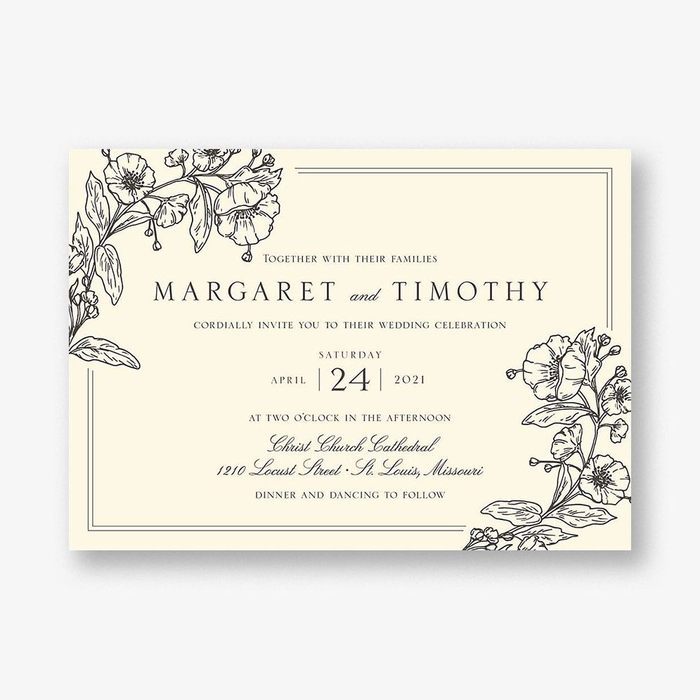 Blossom Border Wedding Invitation