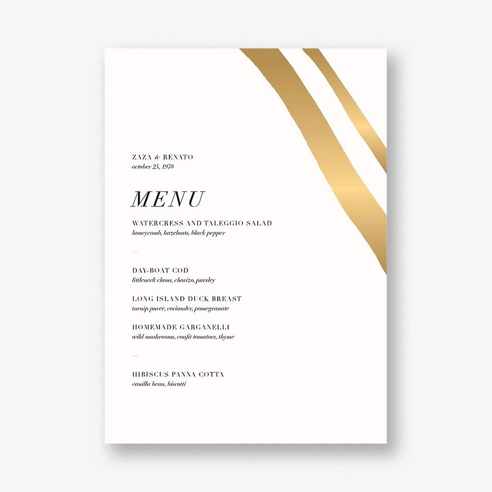 Cherish Foil Menu