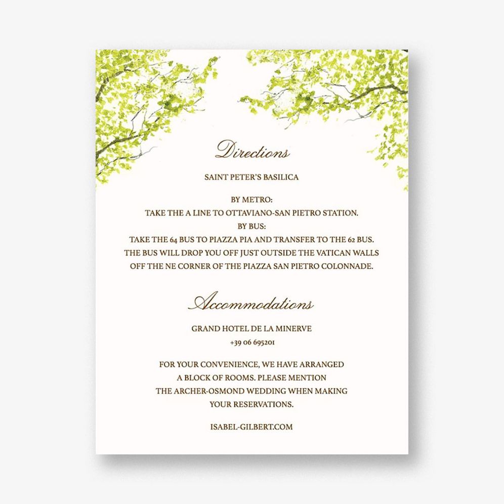 Spring Orchard Information Card