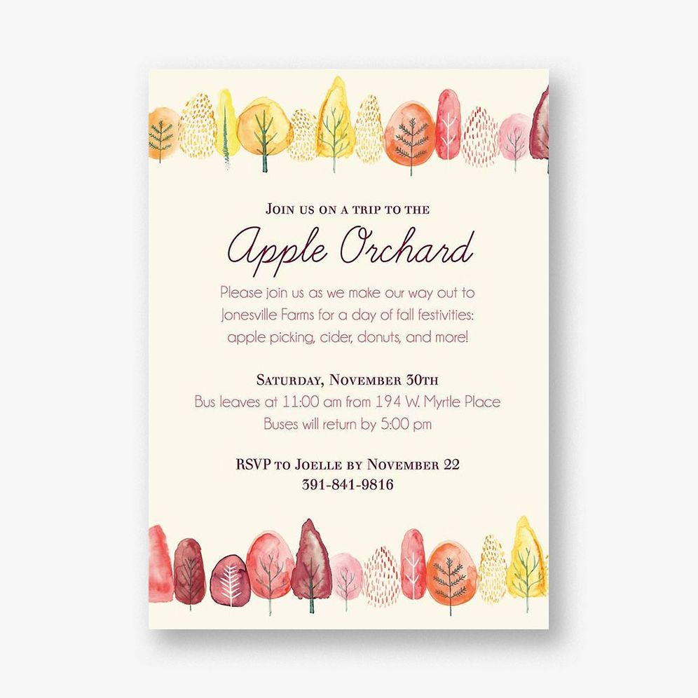 Fall Trees Party Invitation