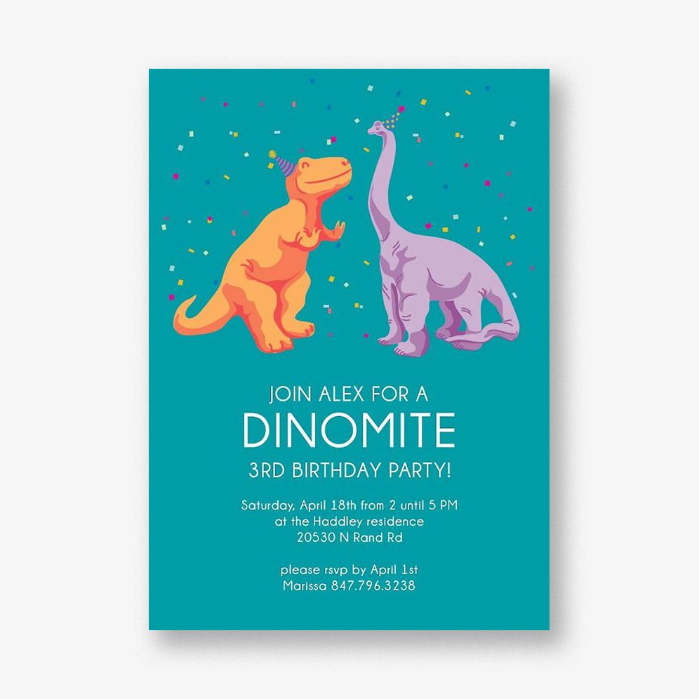 Dinomite Birthday Party Invitation