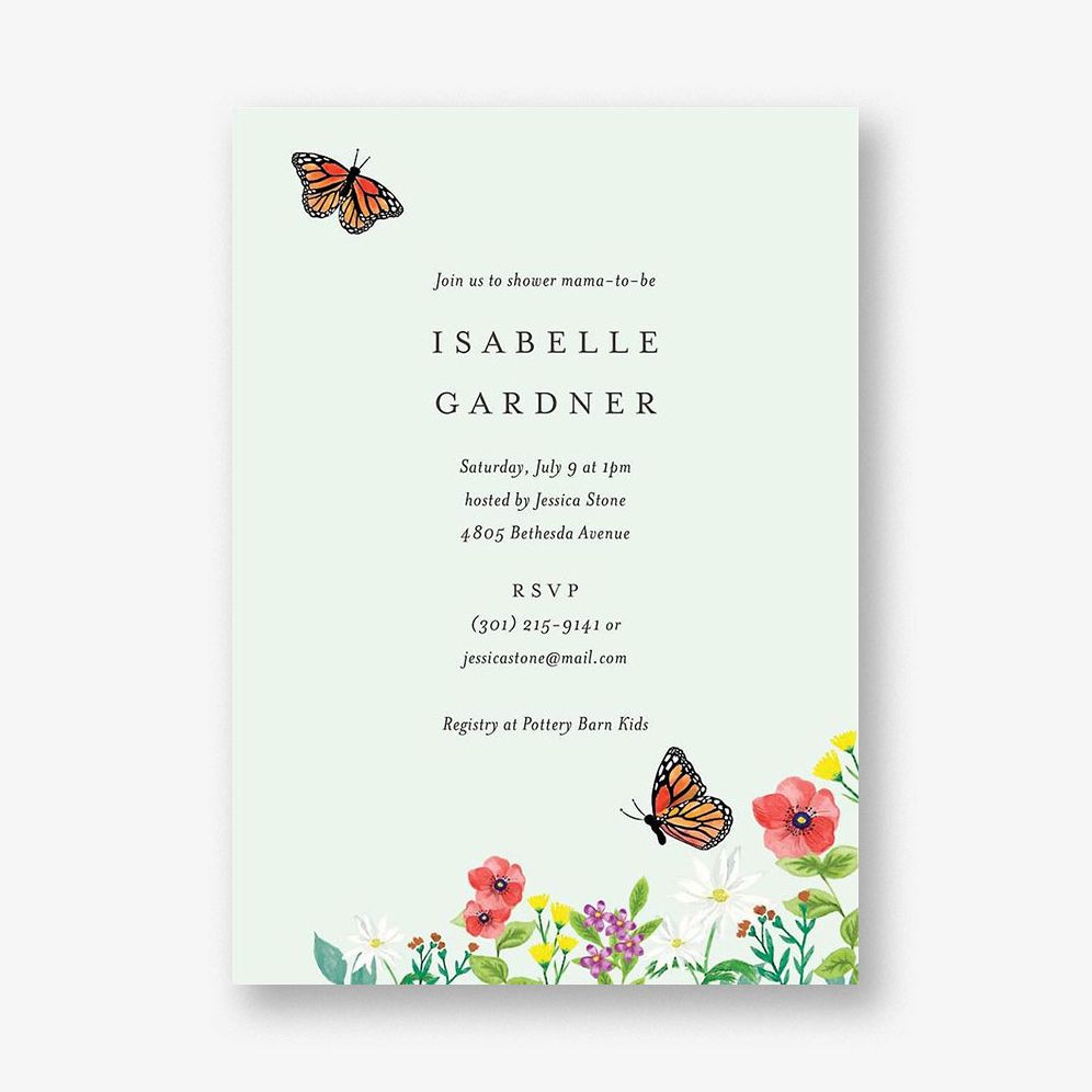 Butterfly Garden Baby Shower Invitation