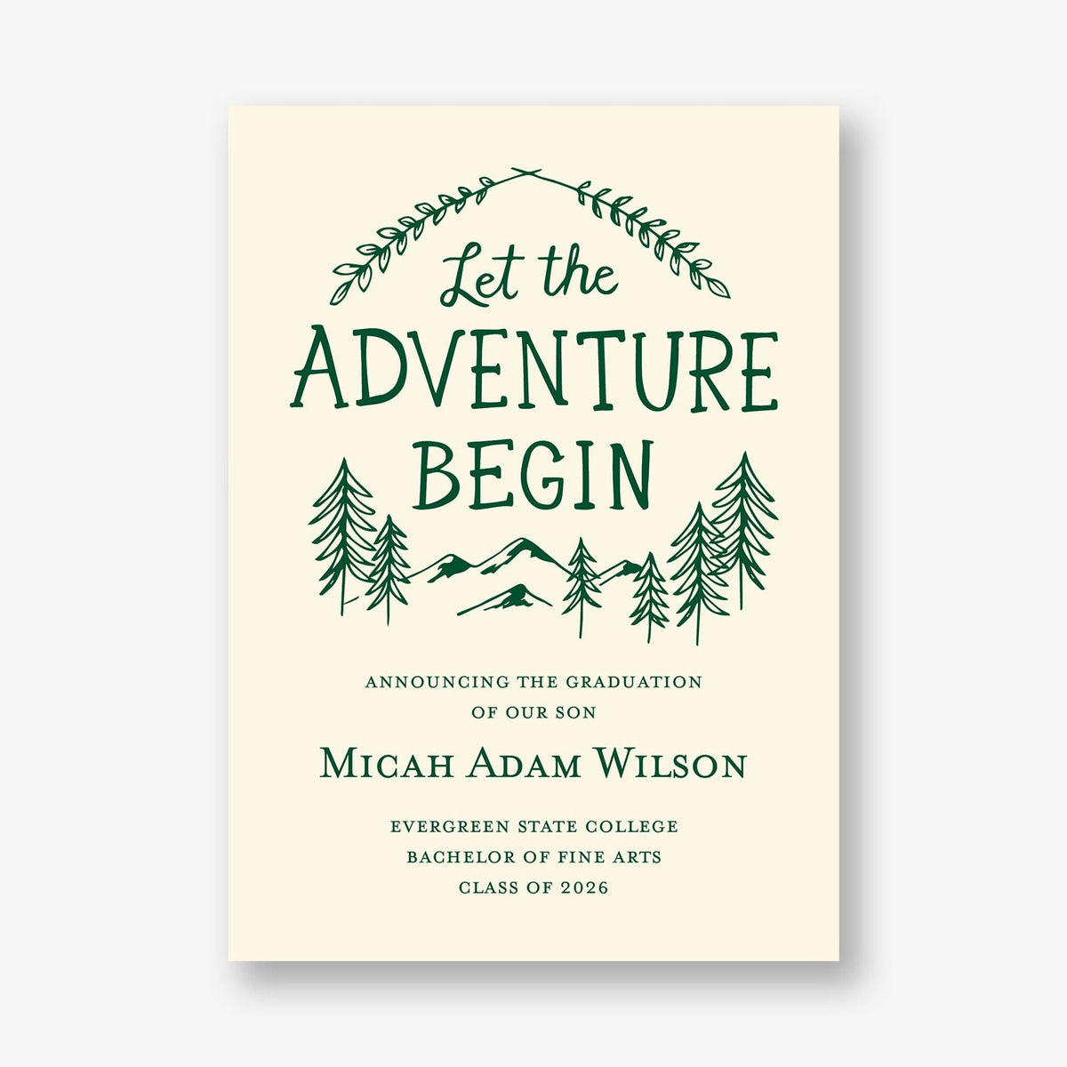 Adventure Begin Graduation Announcement