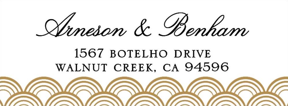 Gold Scallops Return Address Label