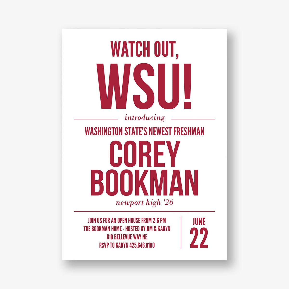 Watch Out Graduation Party Invitation