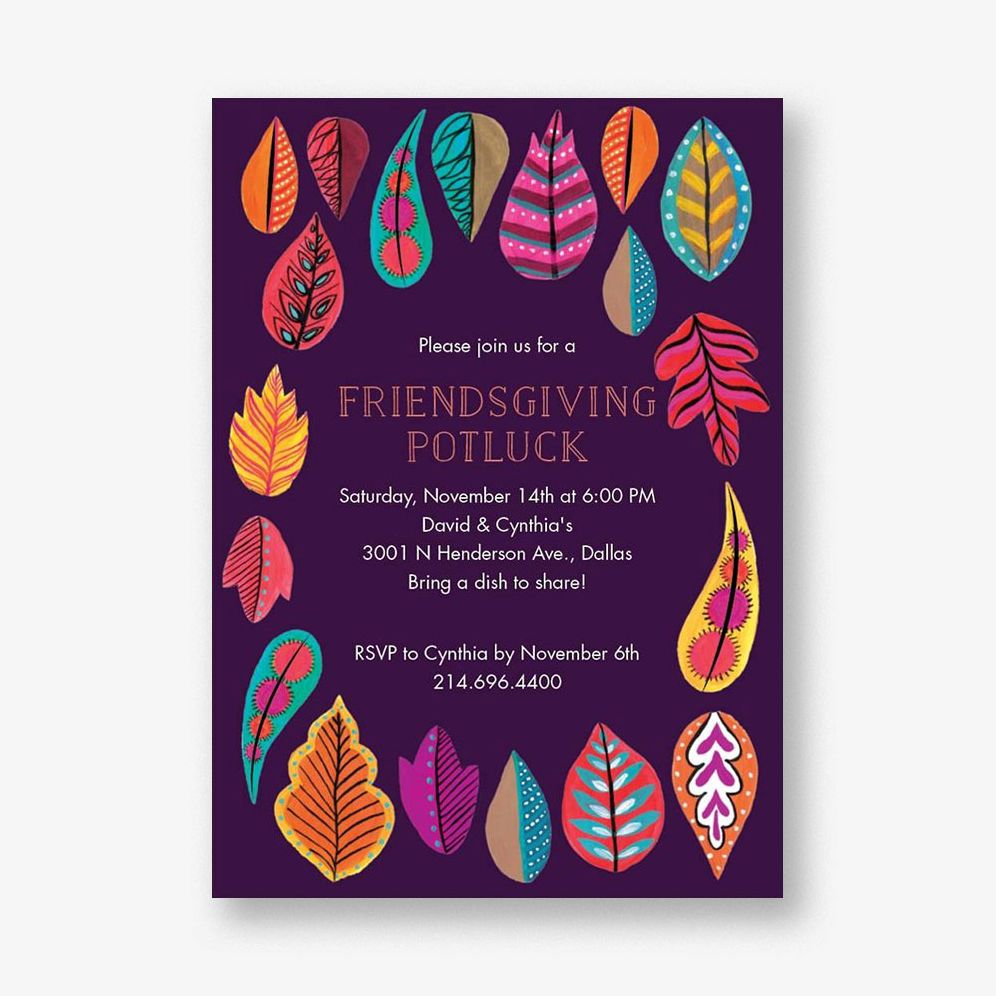 Fall Leaves Party Invitation