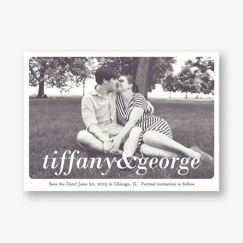 Rounded Frame Photo Save the Date Card