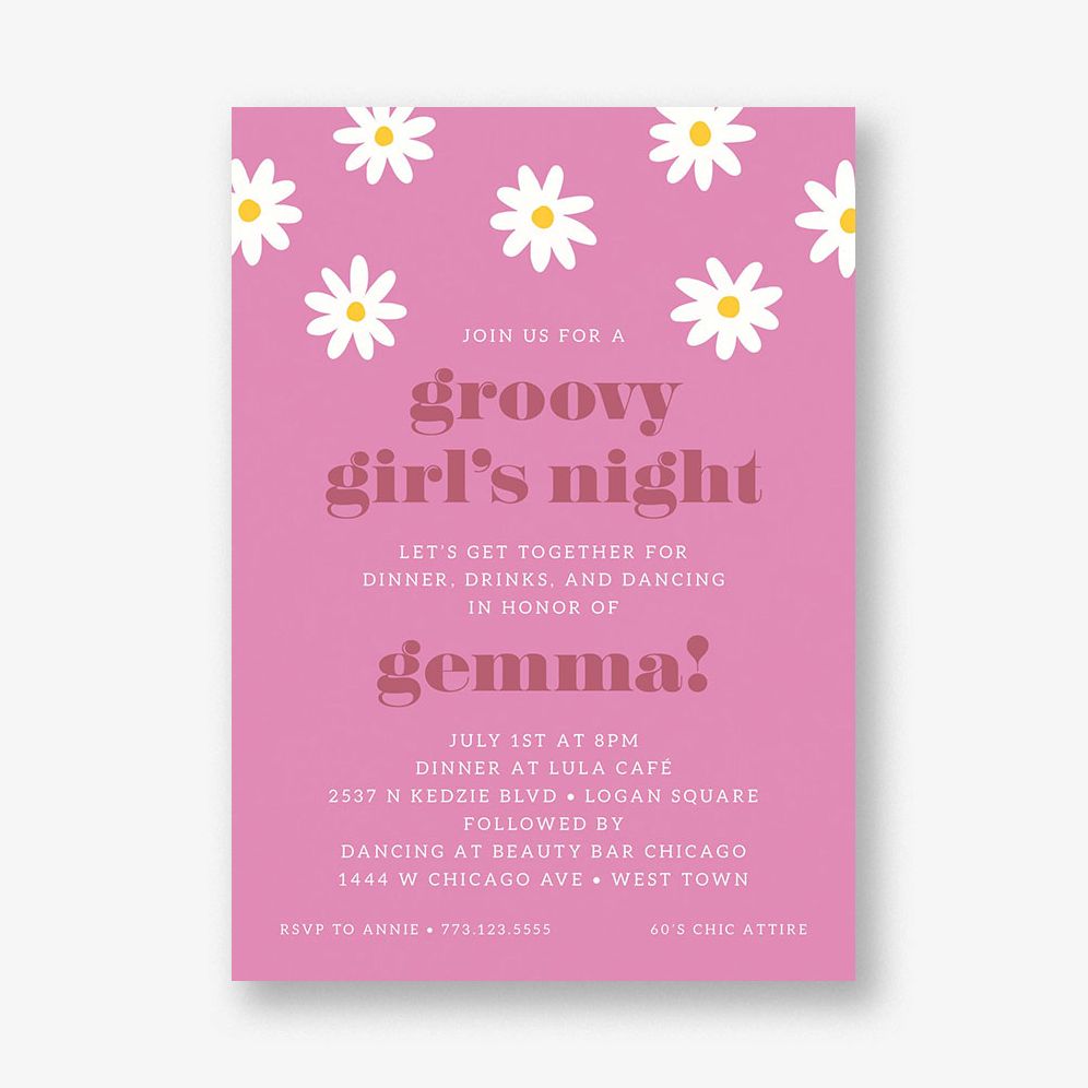 Retro Daisy Party Invitation