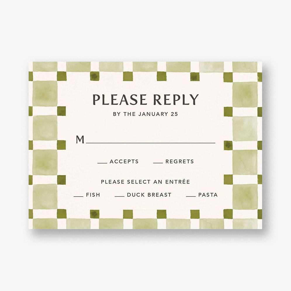 Organic Check Green Response Card
