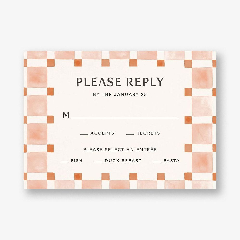 Organic Check Orange Response Card