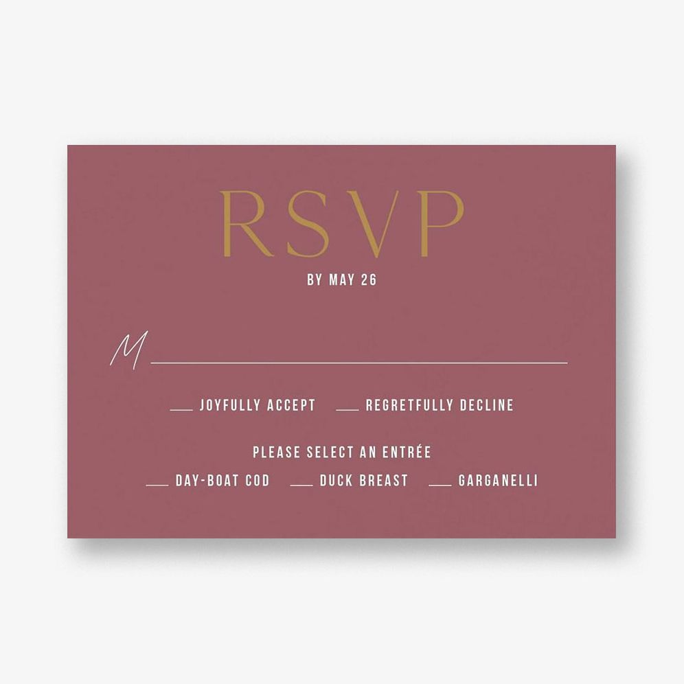 Simply Us Mauve Response Card