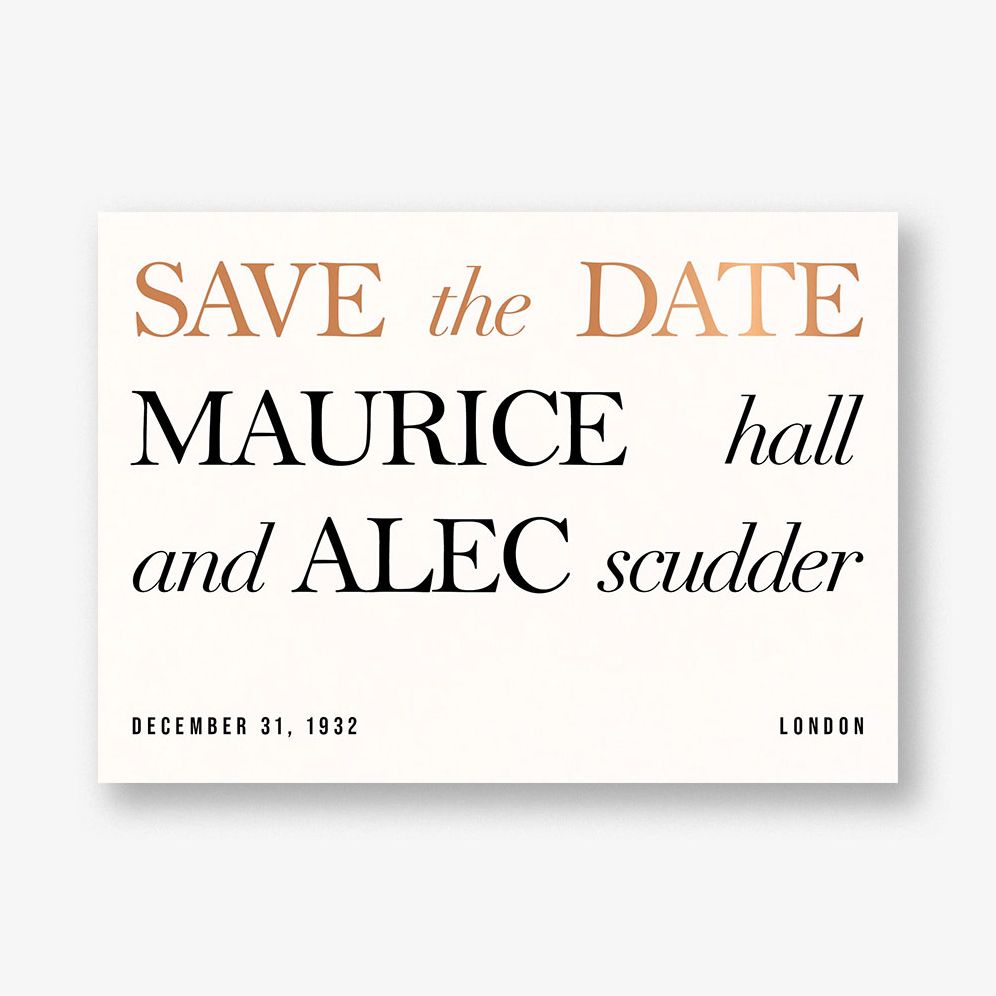 In Writing Foil Save the Date Card