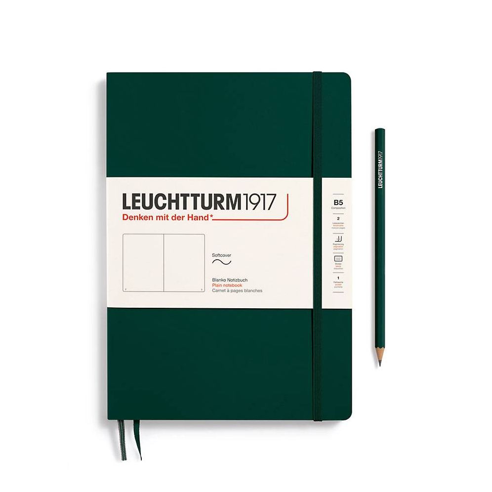 Leuchtturm1917 Forest Green Softcover Composition Plain Journal