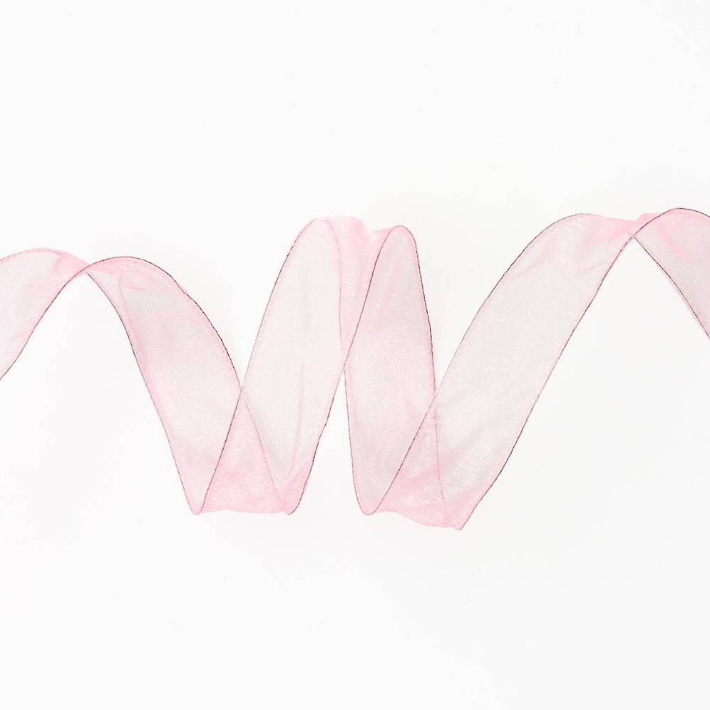 Light Pink Organdy Wired Ribbon 1" 10 YD