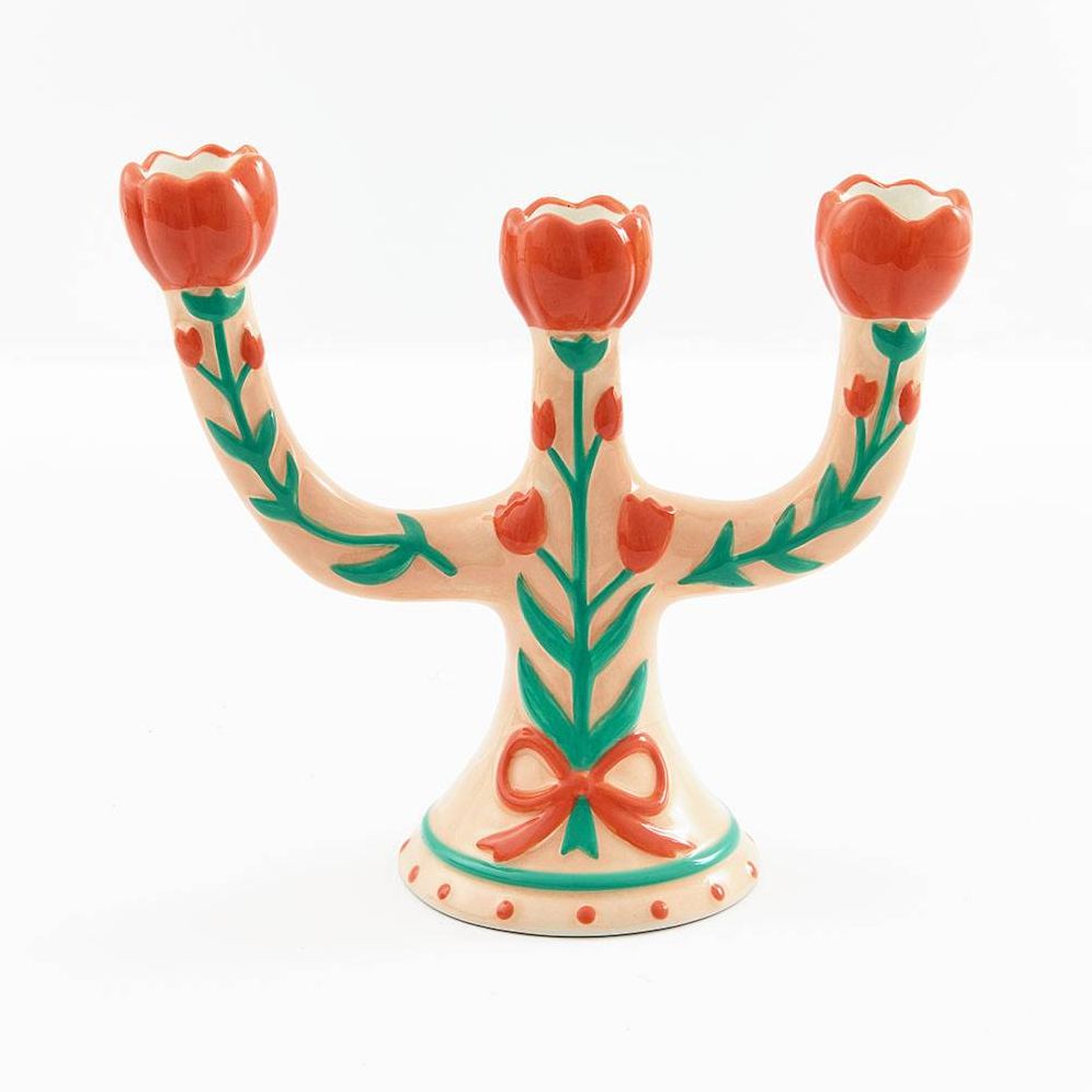 Handpainted Ceramic Candle Holder