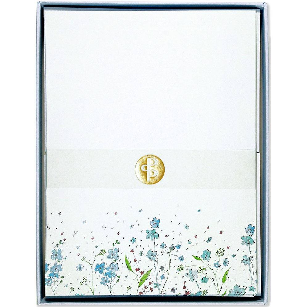 Blue Flowers Stationery Set