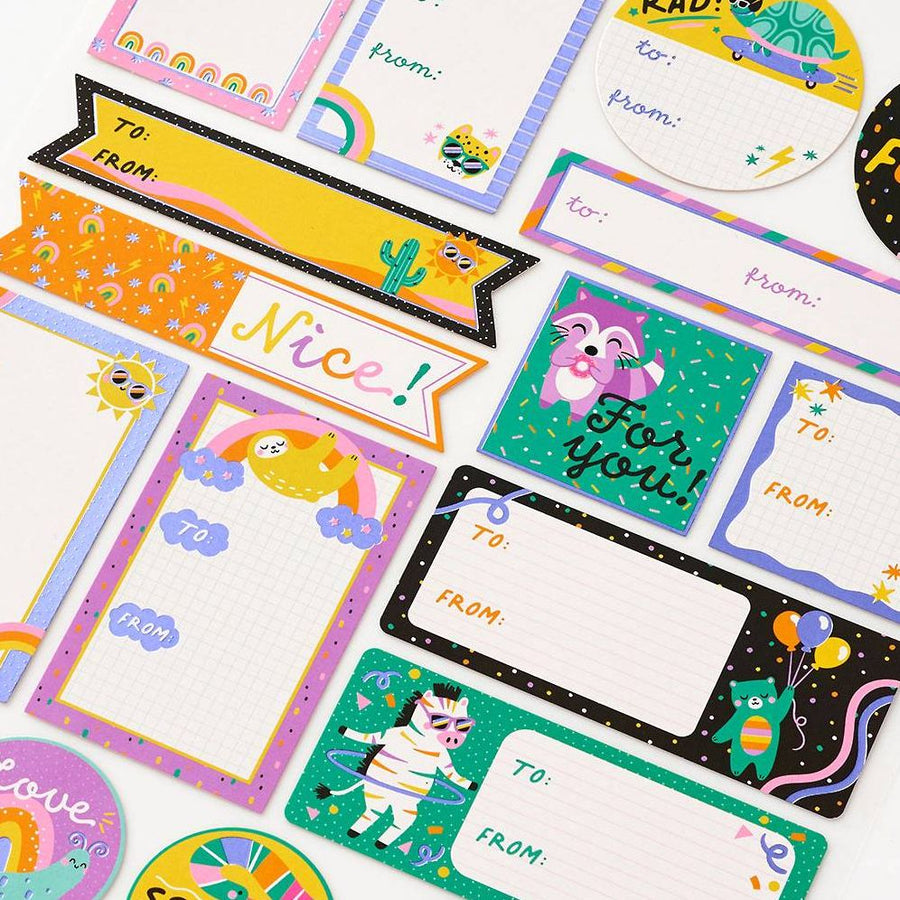 Rad Critters Adhesive Gift Tags