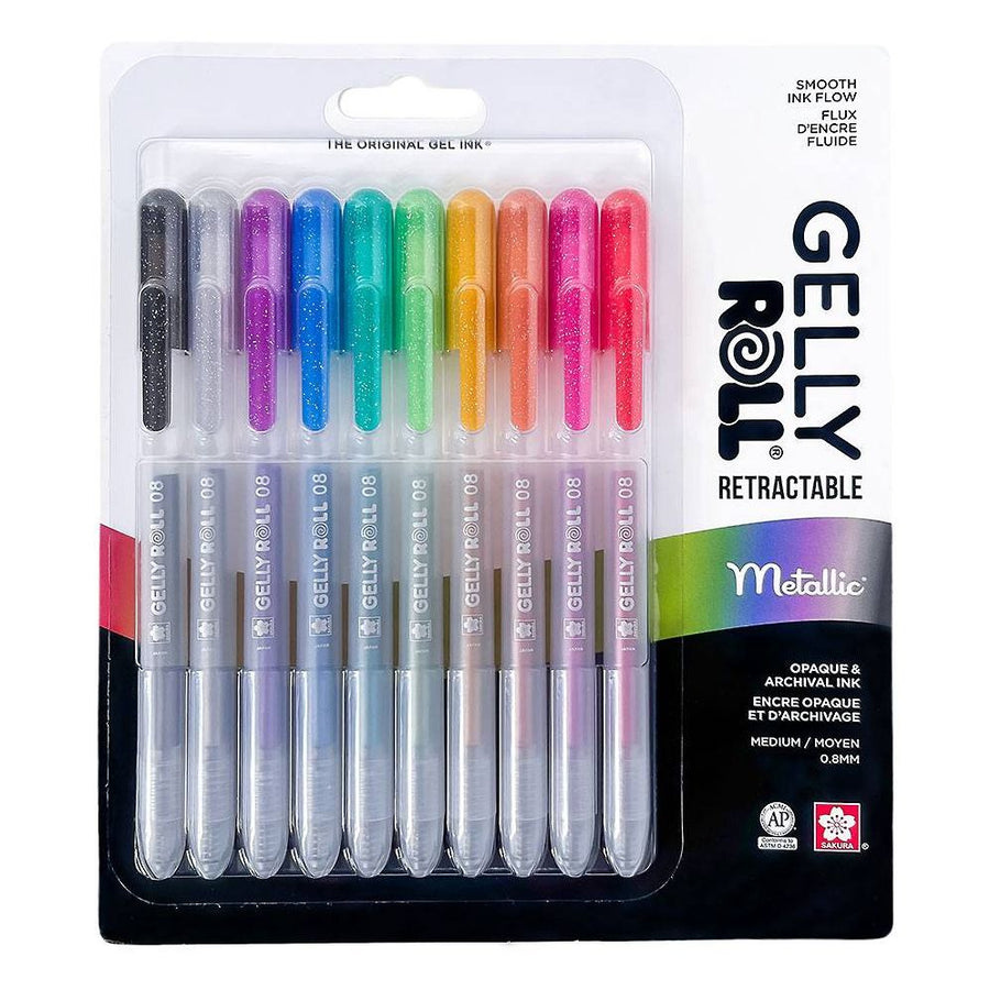 Sakura Gelly Roll Retractable - Metallic - 10 pack
