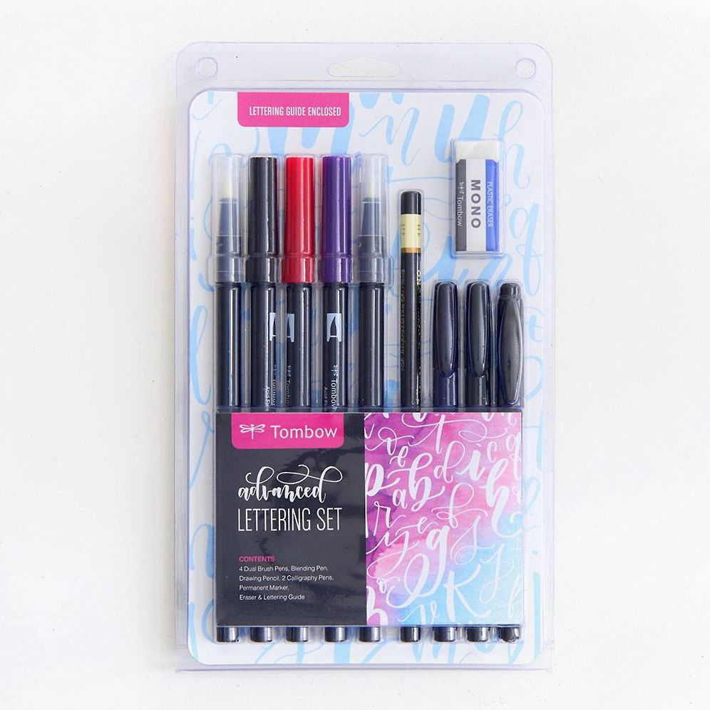 Tombow Lettering in Color Set Updated Palette with Dual Brush Pens and Hand Lettering Tools