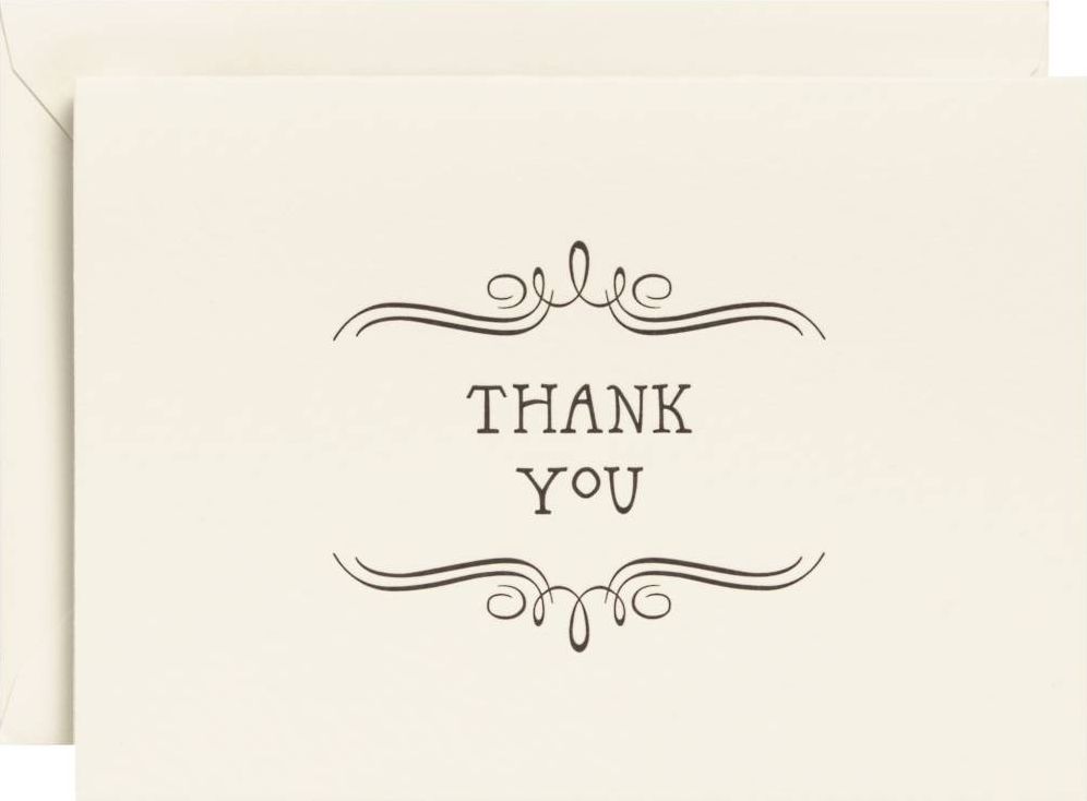 Vintage Marquis Letterpress Thank You Stationery Set