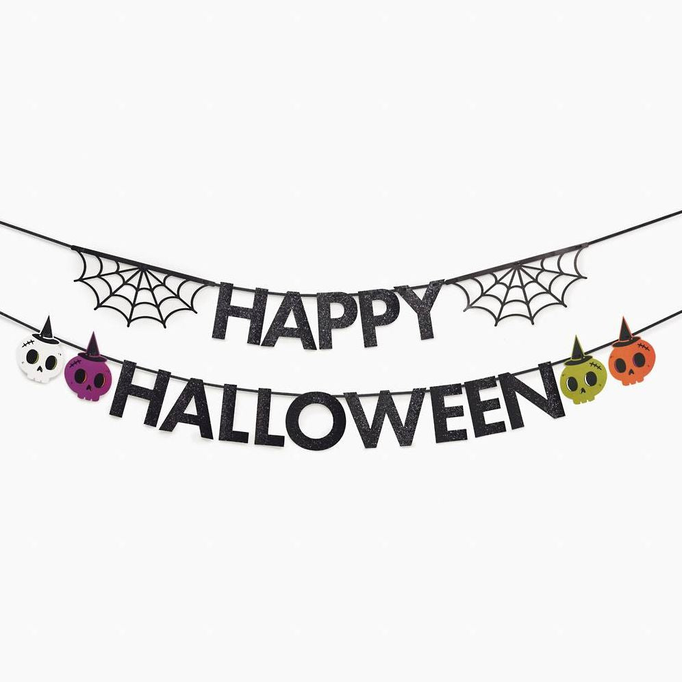 Happy Halloween Skull Banner